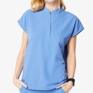 FIGS RAFAELA Mandarin Collar Scrub Top